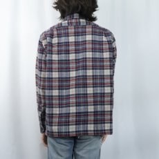 画像3: 70's PENDLETON USA製 チェック柄 ウールオープンカラーシャツ L (3)