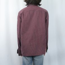 画像3: 80's WAHOO MAKER USA製 ストライプ柄 プルオーバーシャツ M (3)