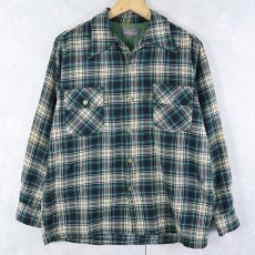 画像1: 40's PENDLETON チェック柄 ウールオープンカラーシャツ  (1)