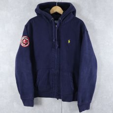 画像1: POLO Ralph Lauren "CROSS COUNTRY 100MILE SKI RACE" パッチ付き 裏ボア スウェットジップパーカー XL (1)