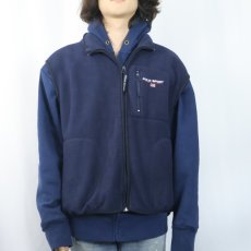 画像2: 90's POLO SPORT Ralph Lauren ロゴ刺繍 フリースベスト NAVY XL (2)