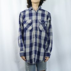 画像2: 70〜80's FROSTPROOF USA製 ブロックチェック柄 ヘビーネルシャツ  (2)