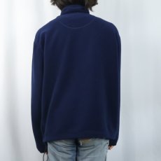 画像3: 90's POLO SPORT Ralph Lauren "POLARTEC" ロゴ刺繍 ハーフジップ フリースジャケット NAVY L (3)