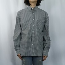 画像2: Ralph Lauren ギンガムチェック柄 コットンボタンダウンシャツ L (2)
