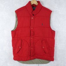 画像1: POLO Ralph Lauren ロゴ刺繍 中綿入り ベスト L (1)