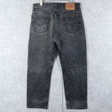 画像2: 2000's Levi's 501 USA製 "サルファブラック" ブラックデニムパンツ W32 (2)