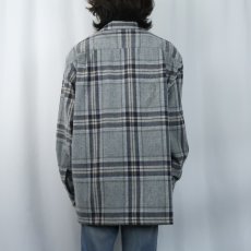 画像3: PENDLETON チェック柄 ウールオープンカラーシャツ L (3)
