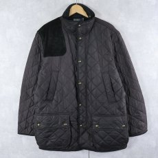 画像1: POLO Ralph Lauren ガンパッチ付き 中綿入り キルティングジャケット BLACK XL (1)