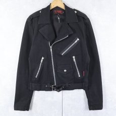 画像1: TRIPP NYC コットンダブルライダースジャケット BLACK M (1)