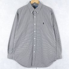 画像1: Ralph Lauren "CLASSIC FIT" ギンガムチェック柄 コットンボタンダウンシャツ SIZE16 (1)