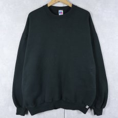 画像1: 90's RUSSELL ATHLETIC USA製 前V 無地スウェット BLACK XL (1)