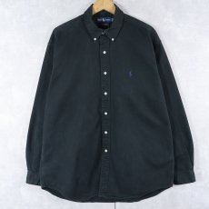画像1: Ralph Lauren "BLAKE" コットンボタンダウンシャツ BLACK L (1)