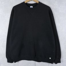 画像1: 80's RUSSELL ATHLETIC USA製 前V 無地スウェット BLACK XL (1)