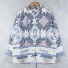 画像1: パッチワーク キルティングジャケット M (1)