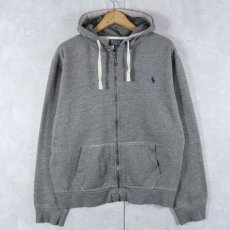 画像1: POLO Ralph Lauren ロゴ刺繍 スウェットジップパーカー XL (1)