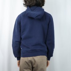 画像3: 90's RUSSELL ATHLETIC USA製 無地スウェットジップパーカー NAVY M (3)