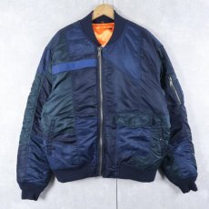 画像1: Schott パッチワークデザイン MA-1 TYPE フライトジャケット NAVY (1)