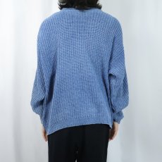 画像3: 90's LANDS' END USA製 インディゴコットンニットセーター L (3)