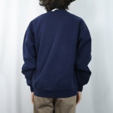 画像3: 90's RUSSELL ATHLETIC USA製 前V 無地スウェット NAVY L (3)