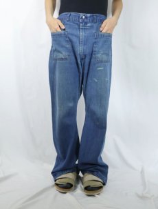 画像2: 70's seafarer USN 巻き デニムセーラーパンツ W35 (2)