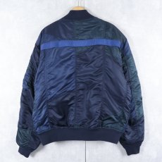 画像2: Schott パッチワークデザイン MA-1 TYPE フライトジャケット NAVY (2)