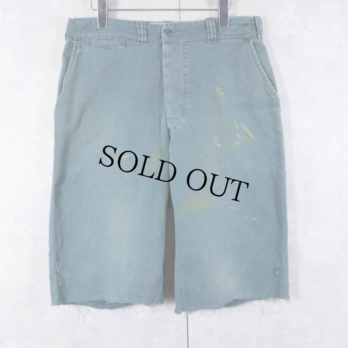 画像1: 〜50's The Cleveland Overall Co. カットオフ コットンワークパンツ W31 (1)