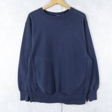 画像1: 80's LANDS'END by Champion REVERSE WEAVE USA製 目無し 無地スウェット NAVY L (1)