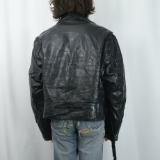 画像3: 70〜80's Excelled USA製 ダブルライダースジャケット BLACK SIZE48R (3)