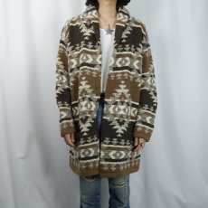 画像2: LAUREN Ralph Lauren ネイティブ柄 ウールニットガウン S (2)