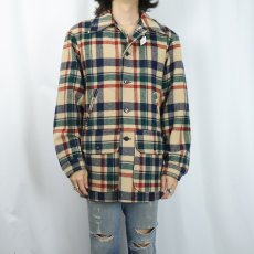 画像2: 70's PENDLETON USA製 チェック柄 ウールジャケット M (2)