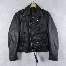 画像1: 80's LEATHER RIDER USA製 ダブルライダースジャケット BLACK SIZE40 (1)