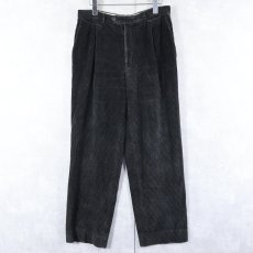画像1: 70〜80's LETTERS 1タック コーデュロイパンツ BLACK W31 (1)