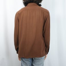 画像3: 50's McGREGOR USA製 コットン×レーヨン ギャバジンオープンカラーシャツ M (3)