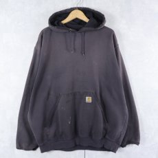 画像1: Carhartt 無地フェードスウェットフーディー BLACK XL (1)