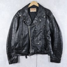 画像1: 70〜80's Excelled USA製 ダブルライダースジャケット BLACK SIZE48R (1)