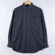 画像1: 90's GAP 総柄 コットンシャツ BLACK (1)