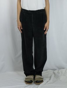 画像2: 70〜80's LETTERS 1タック コーデュロイパンツ BLACK W31 (2)