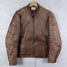 画像1: 70's シングルライダースジャケット BROWN SIZE40 (1)