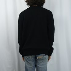 画像3: POLO Ralph Lauren ロゴ刺繍 Vネック ラムウールニットセーター BLACK M (3)