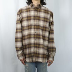 画像2: PENDLETON "MASON" オンブレーチェック柄 コットンボタンダウンシャツ L (2)