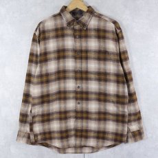画像1: PENDLETON "MASON" オンブレーチェック柄 コットンボタンダウンシャツ L (1)