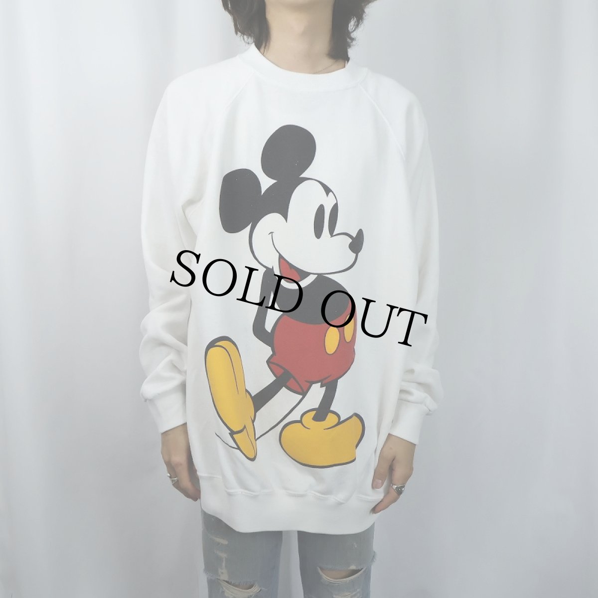 画像2: 90's USA製 "MICKEY MOUSE" キャラクタープリントスウェット 4XL (2)