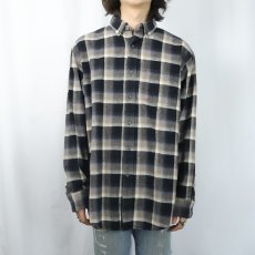 画像2: PENDLETON "MASON" オンブレーチェック柄 コットンボタンダウンシャツ L (2)