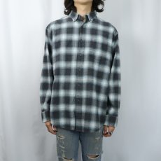 画像2: PENDLETON "Thomas Kay" オンブレーチェック柄 コットンボタンダウンシャツ L (2)