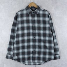 画像1: PENDLETON "Thomas Kay" オンブレーチェック柄 コットンボタンダウンシャツ L (1)