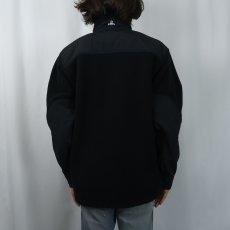画像3: 90's EMS ロゴ刺繍 フリースジャケット BLACK M (3)