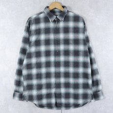 画像1: PENDLETON "Thomas Kay" オンブレーチェック柄 コットンボタンダウンシャツ L (1)