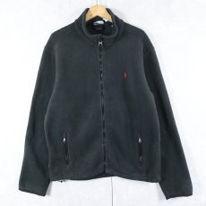 画像1: POLO Ralph Lauren フリースジャケット BLACK L (1)