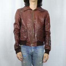 画像2: 70's CRAE CARLYLE A-2 TYPE レザージャケット SIZE40 (2)