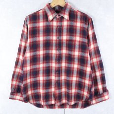 画像1: 60〜70's PENDLETON "SIR PENDLETON" USA製 オンブレーチェック柄 ウールシャツ L (1)